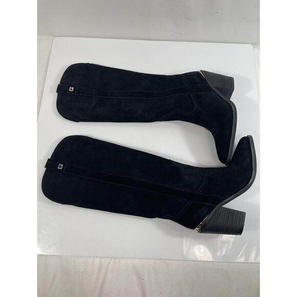 GUESS Boots Womens Size 5.5M Black Suede GWSASHAN Western Knee High Heel - Picture 8 of 12